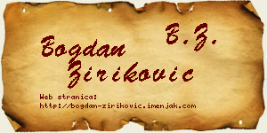Bogdan Ziriković vizit kartica
